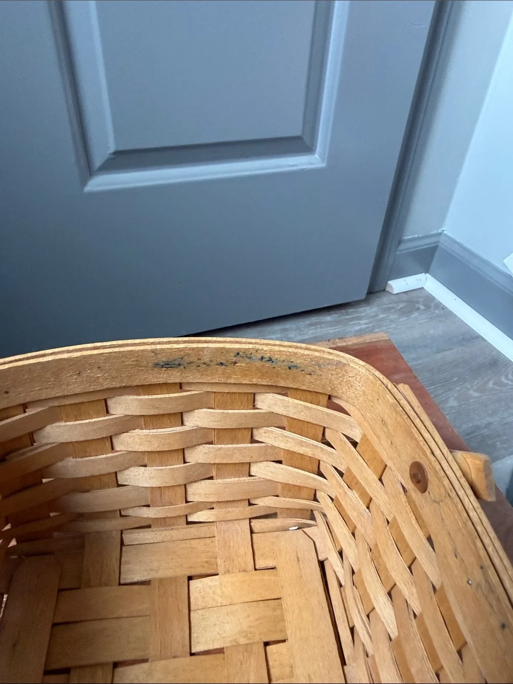 Longaberger Natural Yellow Wood Double-Handle Basket